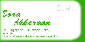 dora akkerman business card