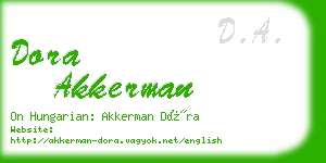 dora akkerman business card